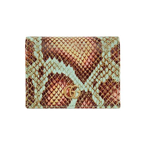 Python card case with Double G in dark green 